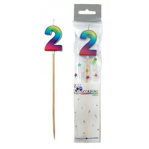 Candle 2 Rainbow Metallic Long