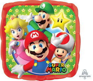 Balloon Foil 43cm Super Mario Bros Square Shape Balloon Foil 43cm Super Mario Bros Square Shape
