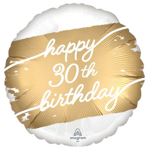 Balloon Foil 45cm 30th Happy Birthday Golden Age Balloon Foil 45cm 30th Happy Birthday Golden Age