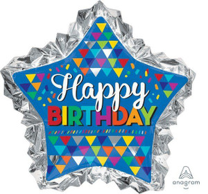 Balloon Foil 86cm Happy Birthday Primary Sketchy Pattern Balloon Foil 86cm Happy Birthday Primary Sketchy Pattern