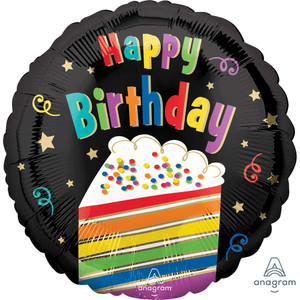Balloon Foil 43cm Happy Birthday Rainbow Cake Balloon Foil 43cm Happy Birthday Rainbow Cake