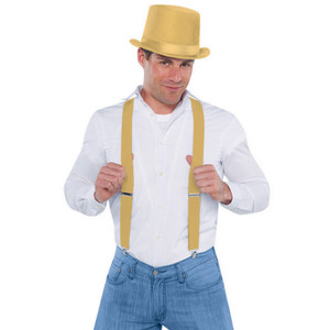 Suspenders Gold Glitter