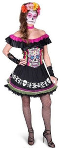 Costume Adult Day Of The Dead El Mariachi Girl Medium Medium Costume Adult Day Of The Dead El Mariachi Girl Medium Medium