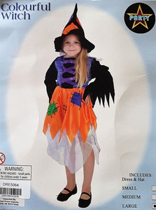 Costume Child Colourful Witch Large Costume Child Colourful Witch Large
