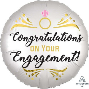 Balloon Foil 45cm Congratulations On Your Engagement Satin Luxe Balloon Foil 45cm Congratulations On Your Engagement Satin Luxe