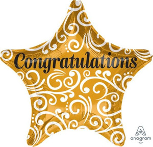Balloon Foil 48cm Congratulations Star Shape Balloon Foil 48cm Congratulations Star Shape