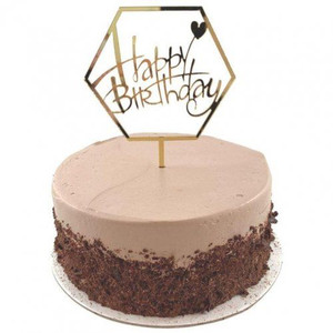 Cake Topper Acrylic Happy Birthday Gold Hexagonal Cake Topper Acrylic Happy Birthday Gold Hexagonal
