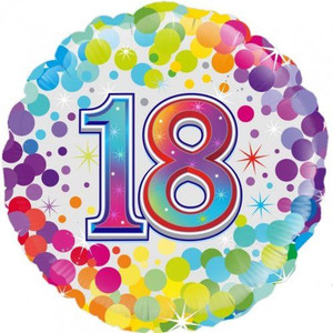 Balloon Foil 45cm 18 Colourful Confetti Design Balloon Foil 45cm 18 Colourful Confetti Design