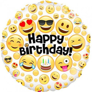 Balloon Foil 46cm Happy Birthday Emoji (8689) Balloon Foil 46cm Happy Birthday Emoji (8689)
