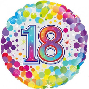 Balloon Foil 45cm 18 Inflated Colourful Confetti Design Balloon Foil 45cm 18 Inflated Colourful Confetti Design
