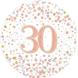 Balloon Foil 30 Inflated Sparkling Fizz Rose Gold Holographic Balloon Foil 30 Inflated Sparkling Fizz Rose Gold Holographic