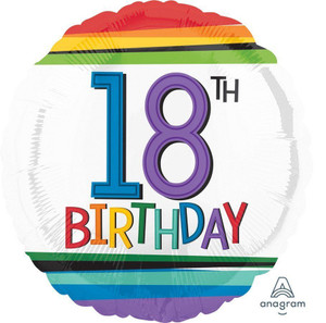 Balloon Foil 43cm 18th Inflated Birthday Rainbow Balloon Foil 43cm 18th Inflated Birthday Rainbow