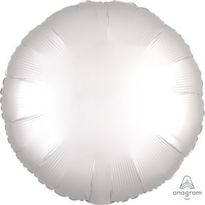 Balloon Foil 43cm Inflated Shape White Round