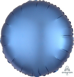 Balloon Foil 43cm Inflated Shape Azure Blue Matt Round