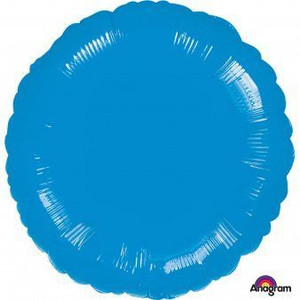 Balloon Foil 43cm Inflated Shape Blue Metallic Round