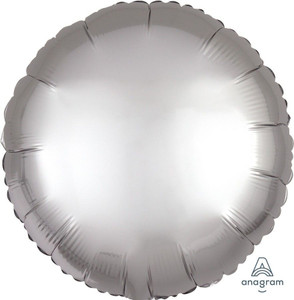 Balloon Foil 43cm Inflated Shape Platinum Matte Round