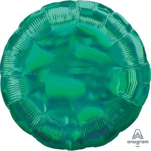 Balloon Foil 43cm Inflated Shape Iridescent Green Round