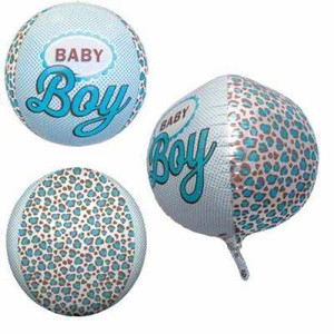 Balloon Foil 43cm Inflated Orbz Baby Boy 3D Sphere Balloon Foil 43cm Inflated Orbz Baby Boy 3D Sphere
