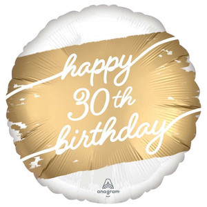 Balloon Foil 45cm 30th Inflated Happy Birthday Golden Age Balloon Foil 45cm 30th Inflated Happy Birthday Golden Age