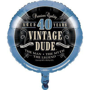 Balloon Foil 45cm 40 Inflated Vintage Dude Balloon Foil 45cm 40 Inflated Vintage Dude