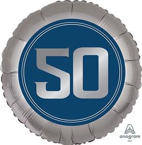 Balloon Foil 45cm 50 Inflated Birthday Man Balloon Foil 45cm 50 Inflated Birthday Man