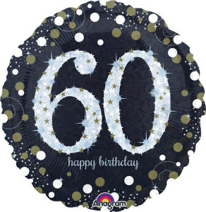 Balloon Foil 45cm 60 Inflated Happy Birthday Sparkling Celebration Holgraphic Balloon Foil 45cm 60 Inflated Happy Birthday Sparkling Celebration Holgraphic
