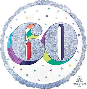 Balloon Foil 45cm 60 Inflated Here;s To Your Birthday Holographic Balloon Foil 45cm 60 Inflated Here;s To Your Birthday Holographic
