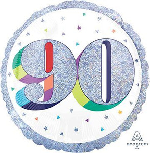 Balloon Foil 45cm 90 Inflated Here's To Your Birthday Holographic Balloon Foil 45cm 90 Inflated Here's To Your Birthday Holographic