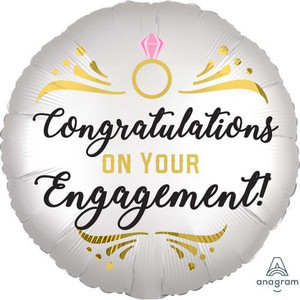 Balloon Foil 45cm Inflated Congratu;ations On Your Engagement Satin Luxe Balloon Foil 45cm Inflated Congratu;ations On Your Engagement Satin Luxe