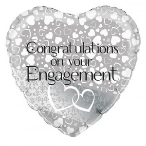 Balloon Foil 45cm Inflated Congratulations on Your Engagement Entwined Hearts Balloon Foil 45cm Inflated Congratulations on Your Engagement Entwined Hearts