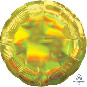 Balloon Foil 48cm Inflated Shape Iridescent Yellow Round