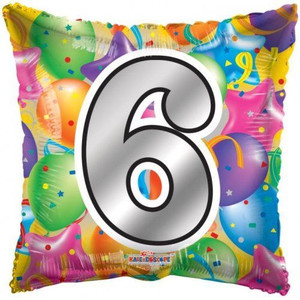 Balloon Foil 46cm 6 Inflated Birthday Bright Square Shape