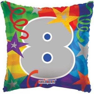 Balloon Foil 46cm 8 Inflated Birthday Square Shape Balloon Foil 46cm 8 Inflated Birthday Square Shape