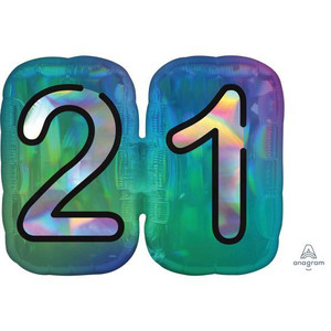 Balloon Foil 66cm 21 Inflated Finally Holographic