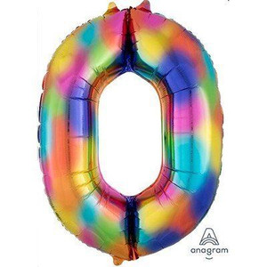 Balloon Foil 88cm 0 Inflated Rainbow Splash