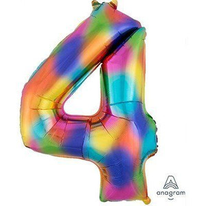 Balloon Foil 86cm 4 Inflated Rainbow Splash Shape