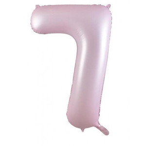 Balloon Foil 86cm 7 Inflated Pastel Pink Matt Shape