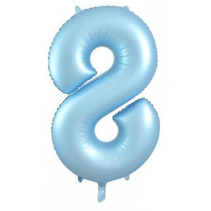 Balloon Foil 86cm 8 Inflated Pastel Blue Matte Shape