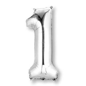 Balloon Foil 86cm 1 Inflated Silver Shape