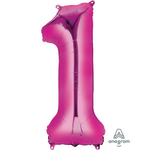 Balloon Foil 86cm 1 Inflated Magenta Shape