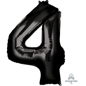 Balloon Foil 91cm 4 Inflated Black Shape