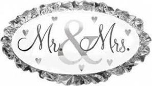 Balloon Foil 79cm Inflated Shape Mr & Mrs Large