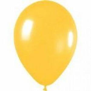 Balloon 30cm Inflated Metallic Yellow Latex Each Balloon 30cm Inflated Metallic Yellow Latex Each