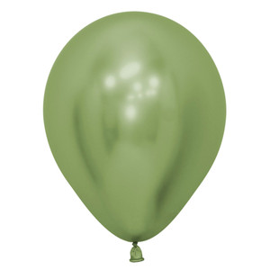 Balloon 30cm Inflated Reflex Metallic Lime Green Latex Each Balloon 30cm Inflated Reflex Metallic Lime Green Latex Each