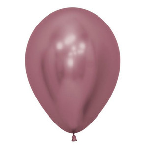Balloon 30cm Inflated Reflex Metallic Pink Latex Each