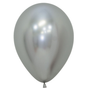 Balloon 30cm Inflated Reflex Metallic Silver Sempertex Latex Each Balloon 30cm Inflated Reflex Metallic Silver Sempertex Latex Each