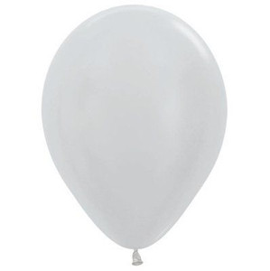 Balloon 30cm Inflated Silver Latex Each