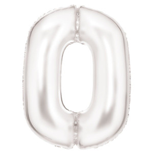 Balloon Foil 86cm 0 White Silk Lustre Shape