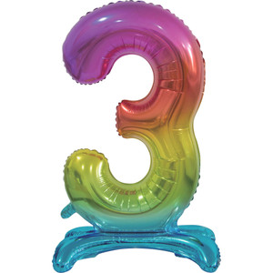 Balloon Foil 76cm 3 Standing Rainbow Shape