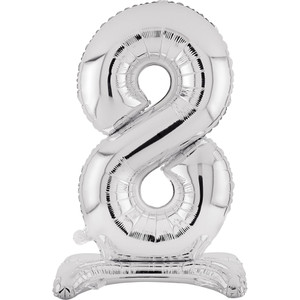 Balloon Foil 76cm 8 Standing Silver Shape